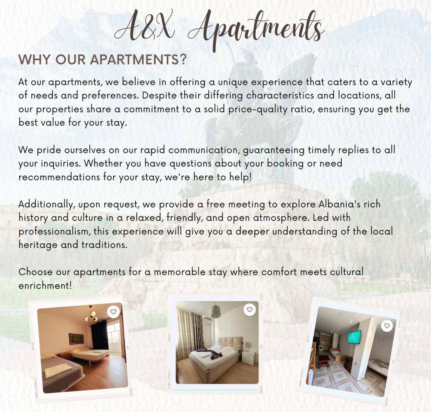 A&X Cozy And Tranquil Apartment - 24H Self Check-In Tiran Dış mekan fotoğraf